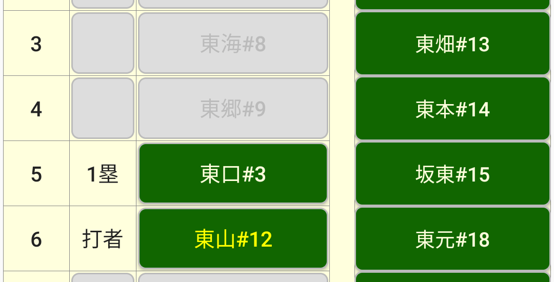 選手交代画面